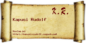 Kapusi Rudolf névjegykártya