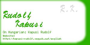 rudolf kapusi business card